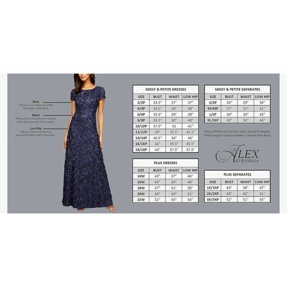 Alex Evenings Women's Slimming Long Side Ruched Dress with Cascade Ruffle Skirt - Picture 8 of 8